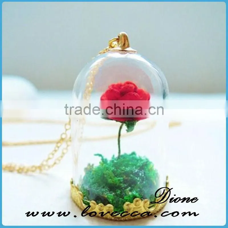 Home decor type hand blown glass decorative mini glass dome