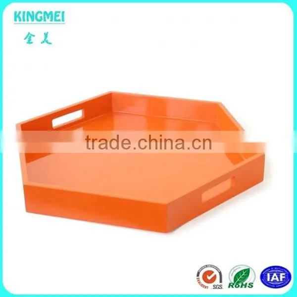 Hexagonal orange holder stand custom most popular display tray wholesale