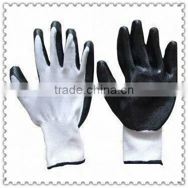 13 gauge orange nitrile gloves with white polyester linerJRE55