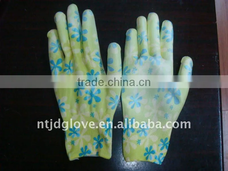 13G IMPRINT GARDEN PU GLOVE ( PALM COATED)