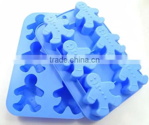 Cheapest silicone rubber 6 cups snowman christmas silicone cake molds,