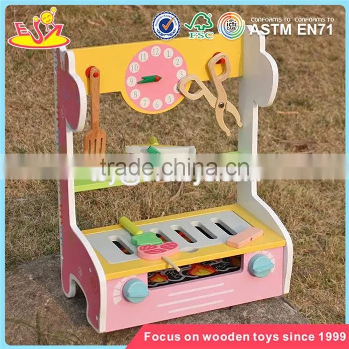 wholesale preschool kids play barbecue wooden toy bbq set new design girls wooden toy bbq set W10C302