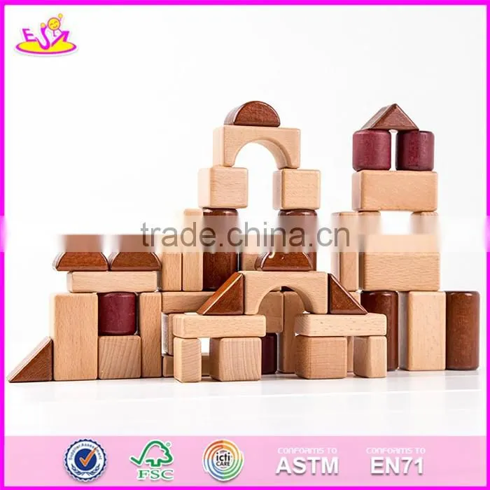 2017 New design best construction natural wooden building toys for children W13A132