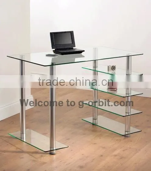 Metal frame design modern glass computer table