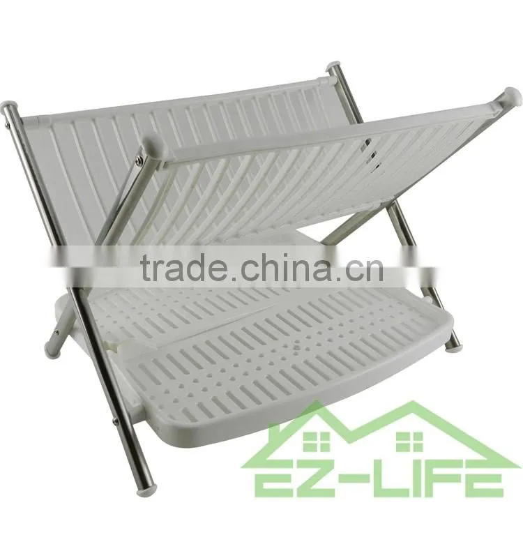 2017 Best foldable stianless steel shape V Kitchen Table storage dish drying rack