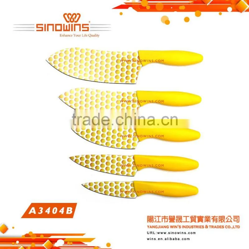 A3404-5 Super Quality Stainless Steel Kitchen Knife Set with Non-stick Coating