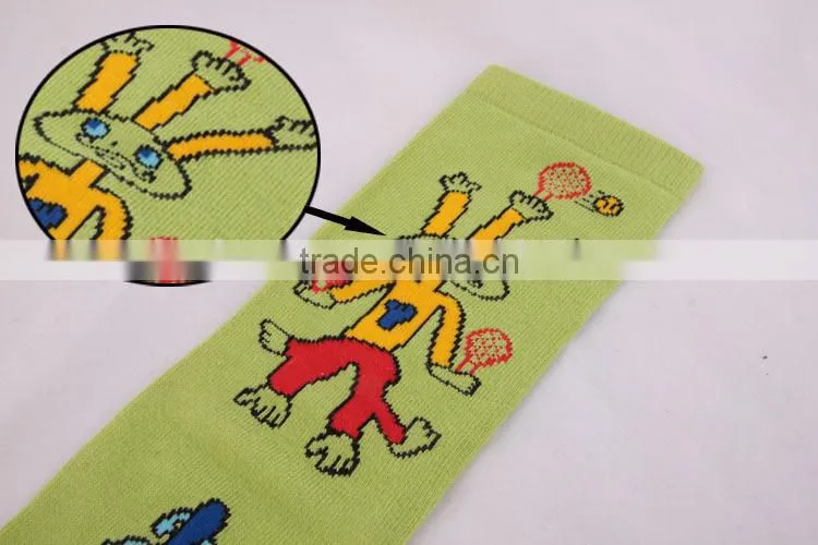 OEM unisex cartoon 100% cotton anti-slip socks without heel
