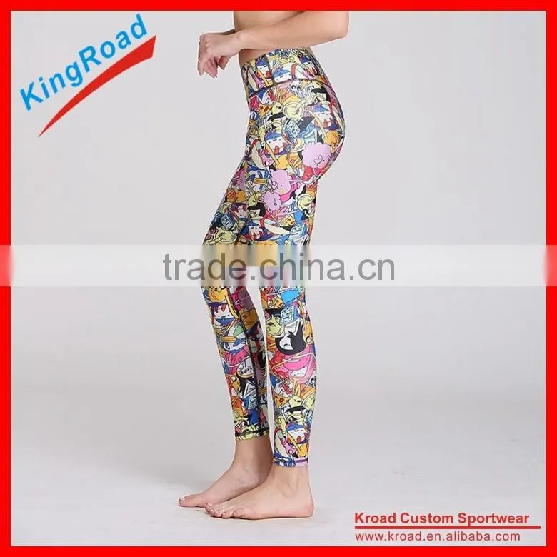 Nylon Spandex Dry fit Custom Compression Pants sport Yoga Tights