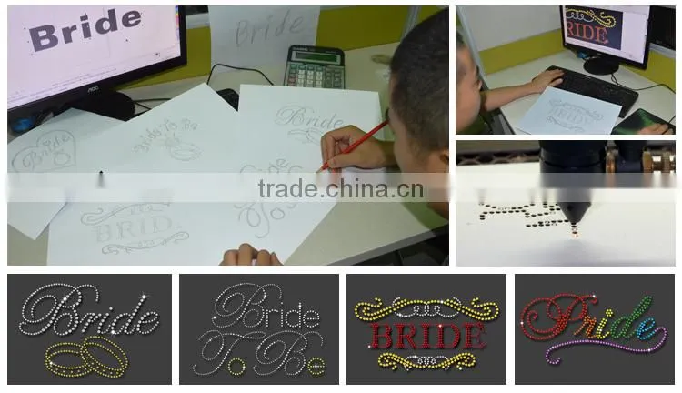 Customize various patterns and text hot fix rhinestone for clothing