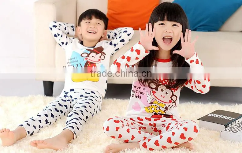 2015 Hot sale n cotton lovely pretty girls pajamas for girls