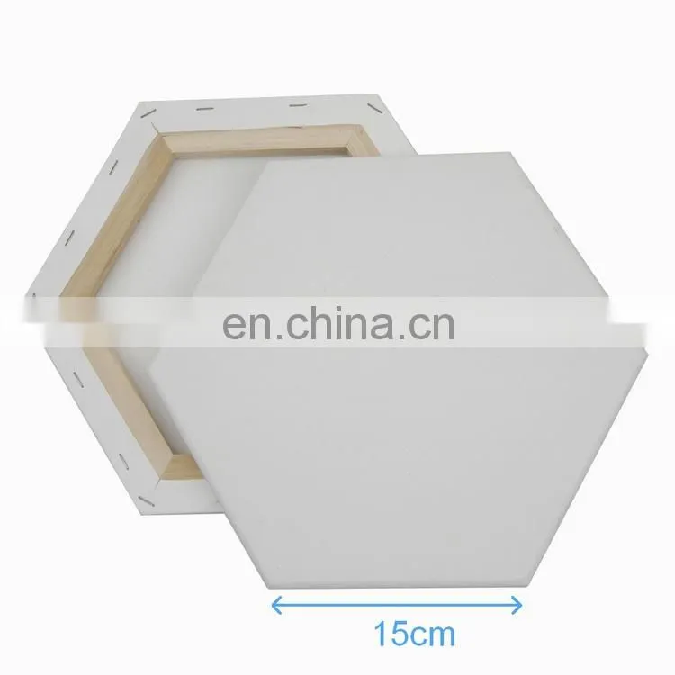 gallery wrapped blank hexagon stretched canvas