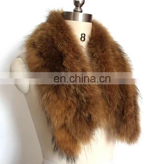 Natural Top Quality Color Real Raccoon Fur Collar for Jackets