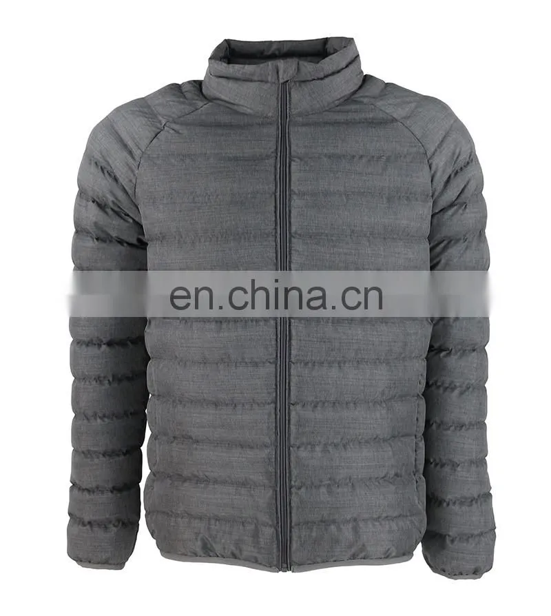 Men's OEM high quality soft shell padded jacket , grey color winter jacket with padding .