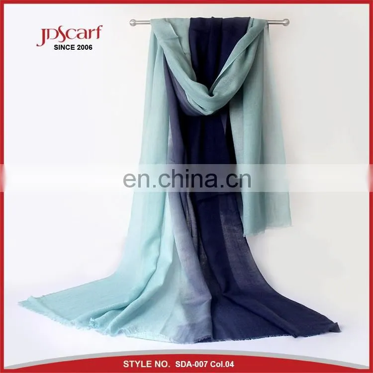 colourful thin fashion pashmina scarf gradient color acrylic scarf