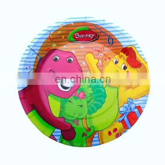 Popular disposable food grade paper birthday party supplies plates