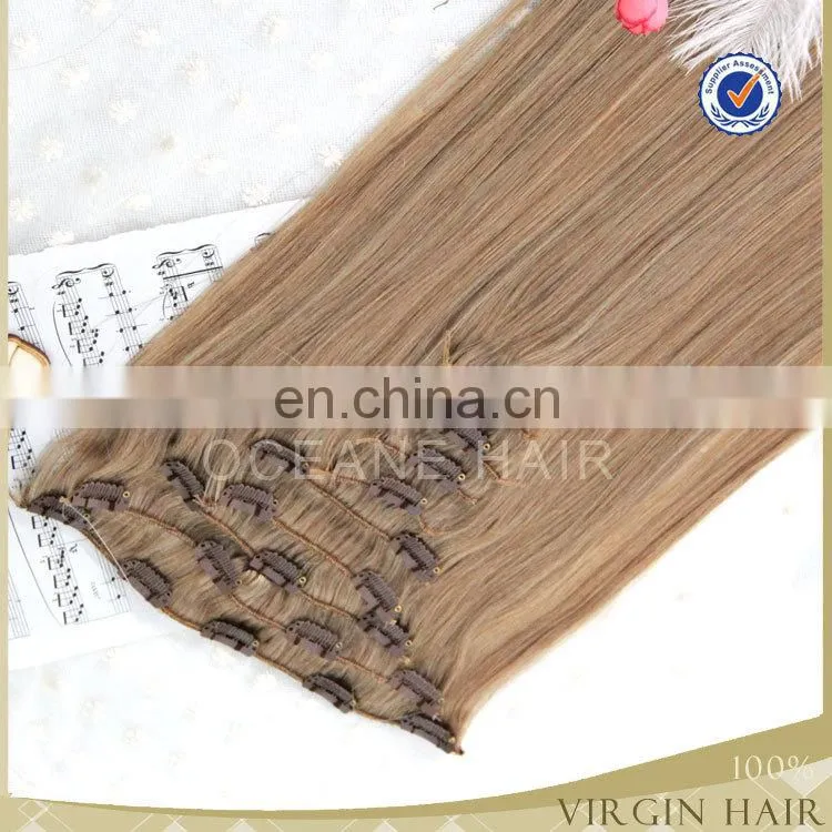 Top grade unprocessed 100% virgin hair grade 7a virgin human hair clip in extensions