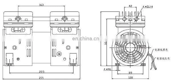 OLF550D Oil-free Rocking Piston Air Compressor Vacuum Pump