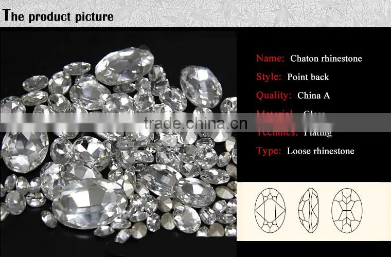0711C Wholesale point back loose fancy stone, fancy stone with metal claw, fancy stone for fashion dress
