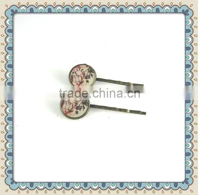 Bobby pins with alloy with glass