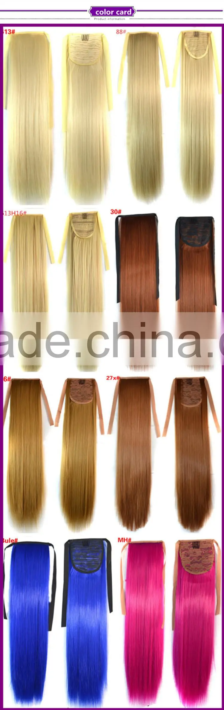 stars straight brown synthetic hair band ponytail