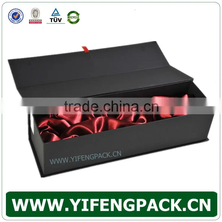 China supplier OEM cheap folding with silk wine presentation boxes