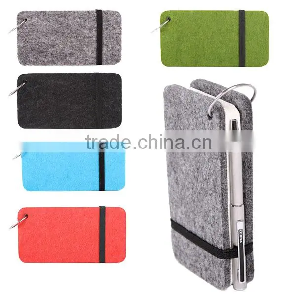 eco-friendly felt spiral notebook high qulaity mini wool notebook Multicolor cover with elastic