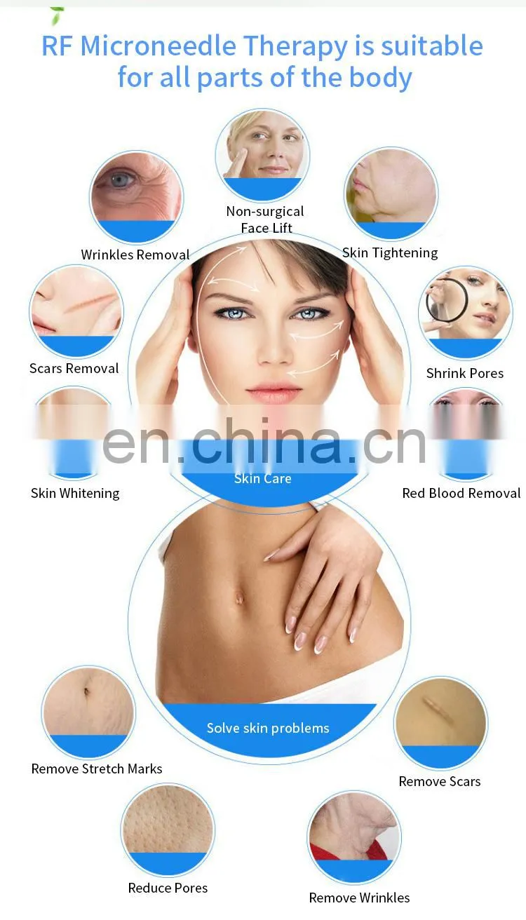Gold RF Fractional Microneedle Machine Lifting Scars Wrinkles Remove Whitening Instrument Beauty Salon Skin Tightening Device