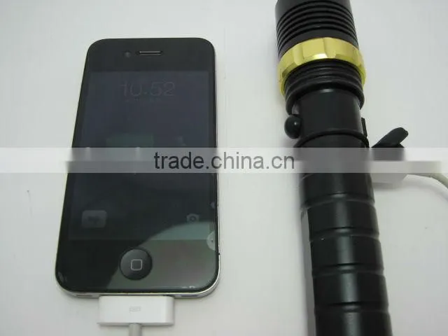 zoomable CREE Q5 LED flashlight with USB charger