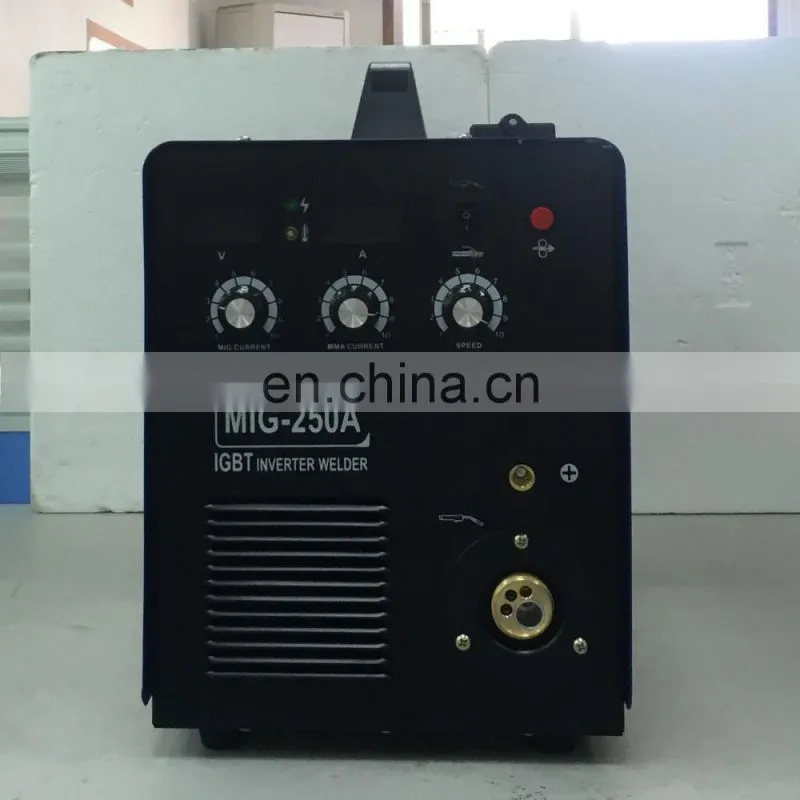 Co2 Electric 250 Amp 220V MIG MMA 250 Welder IGBT Inverter Gas and Gasless 15-20l/min 3-15l/min 20-170A 40-200A 16-24V 6.1KVA