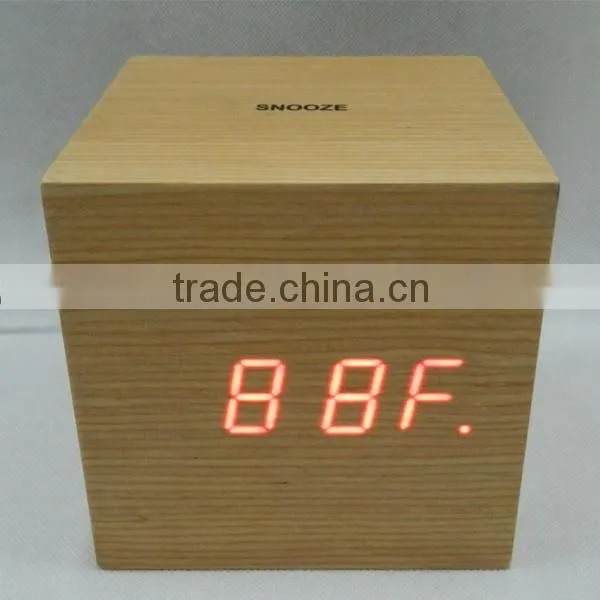 2015 New Digital Wooden LED Alarm Clock, Wooden Digital Table Clocks For Promotion Gift