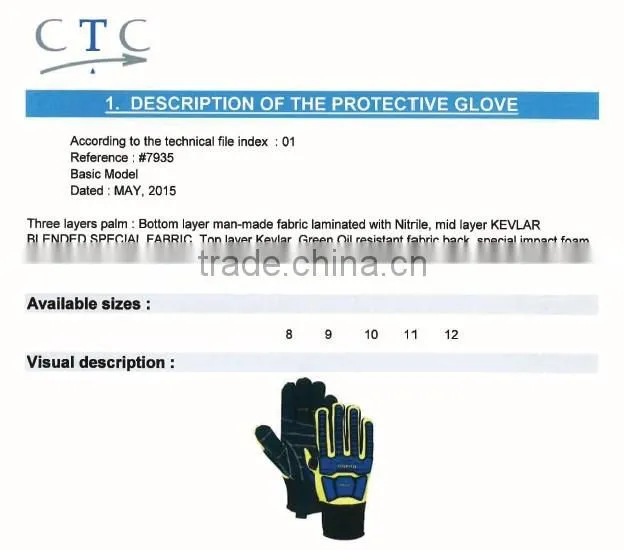 Oil and gas industrial gloves heavy duty impact Oil field gloves Protection Anti cut oil gloves
