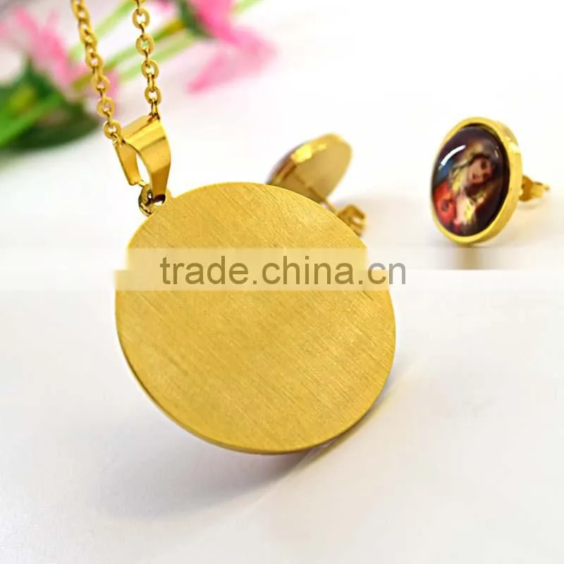 316l stainless steel jewelry pendant necklace Blessed Virgin Mary gold jewelry 18k