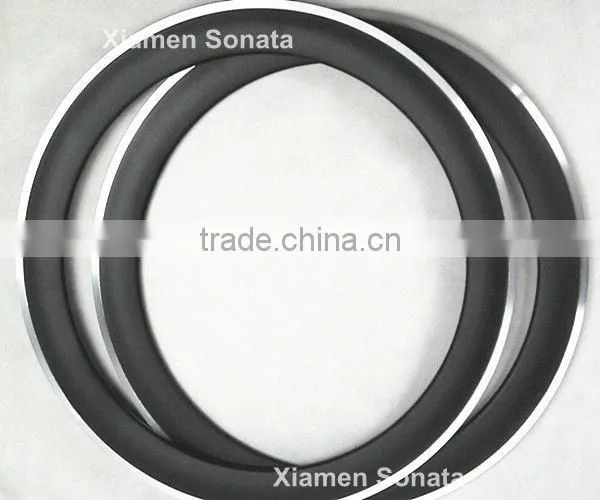 Sonata carbon road bike alloy wheels 60mm clincher aluminum rim with alloy braking surface 3K matte
