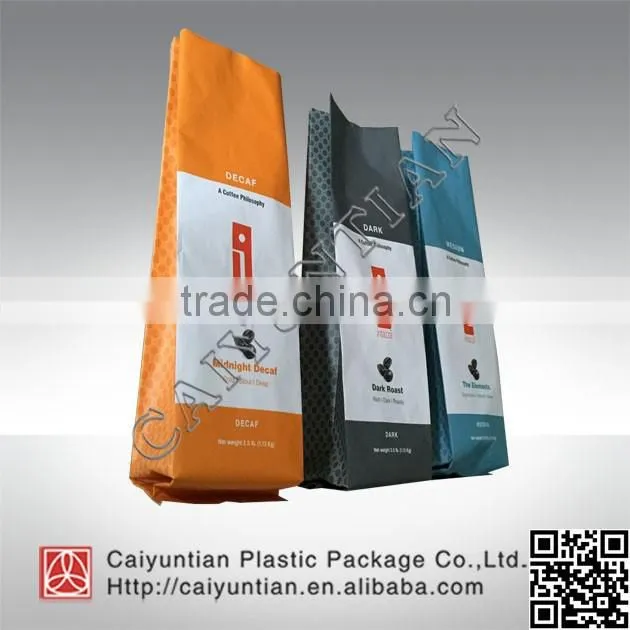 High quality aluminium foil coffee packing bag with valve