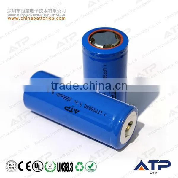 lifepo4 26650 rechargeable battery 3.2v 3000mah / lifepo4 battery cell 26650 / 26650 lifepo4 battery