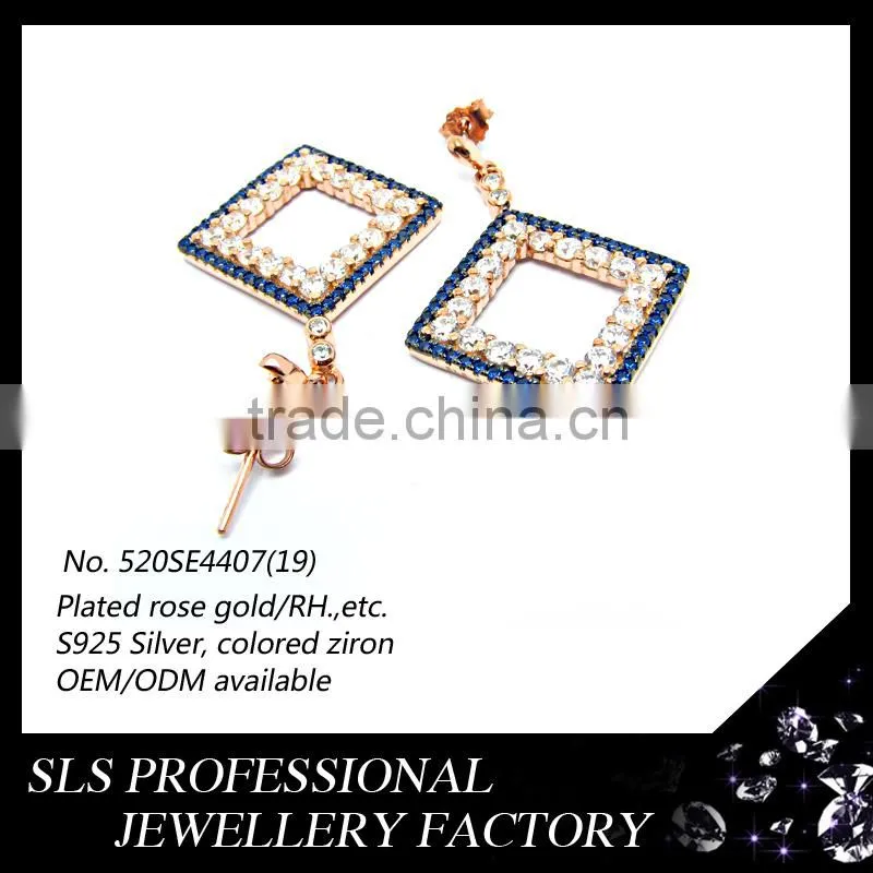 2015 fashion russian jewelry sets 925 cubic zircon woman silver wedding jewelry set