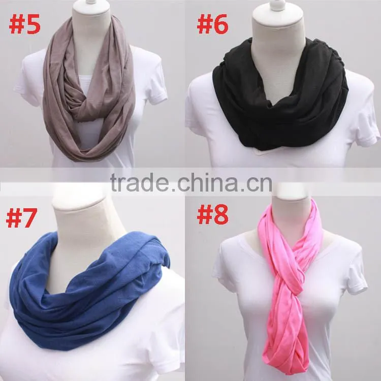 Hot Sale Woman Fashion Plain Cotton Infinity Scarf