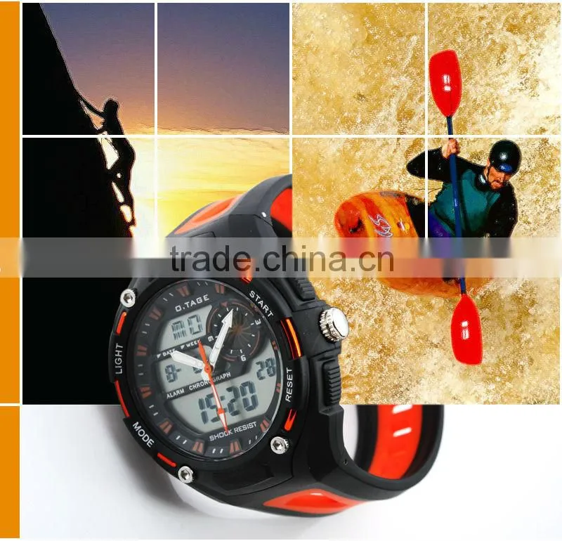 Men's Orange Rubber Digital Sport Watch WS067
