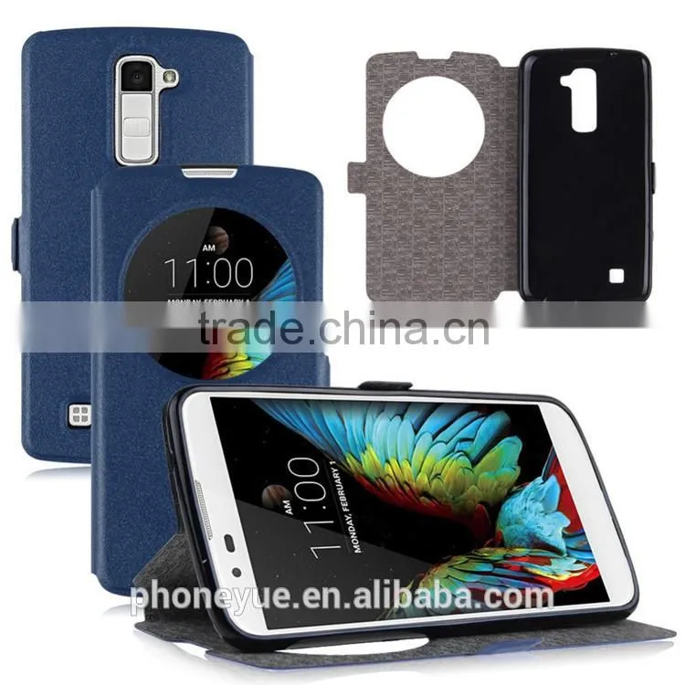 Magnetic Buckle Window View Phone Stand Holder Flip Leather Case Cover for LG G2