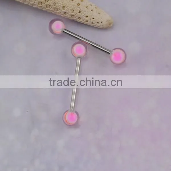 Epoxy Resin Balls Internally Threaded Tongue Rings Body Jewelry Wholesale