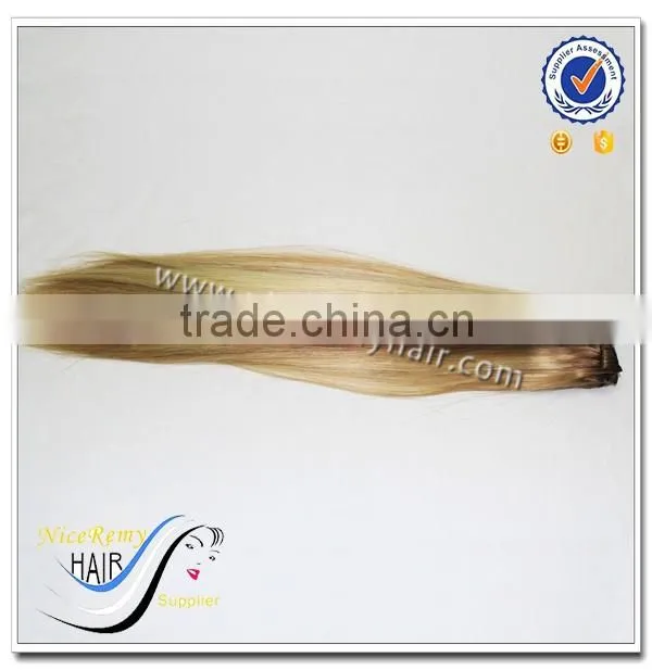 Wholesale clip in hair extension piano color hair 100% human hair clip in extensions