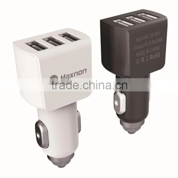 5.5 A Fast charging multi port usb car charger with 3 usb port