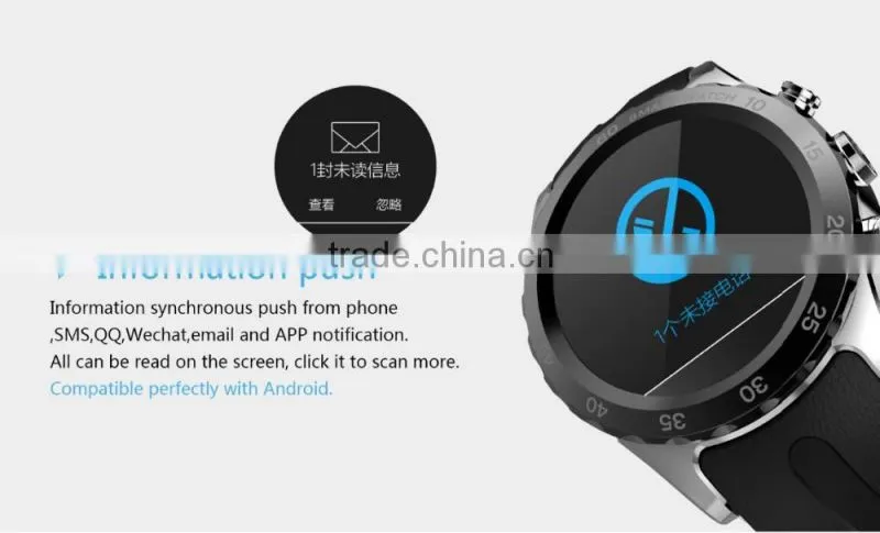 hot selling KW08 long time standby wireless magnet absorb and cable wired charge smart watch with CE
