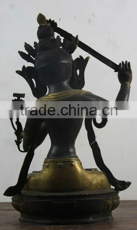 Collect Tibet Antique Bronze MANJUSHRI Buddha Statue