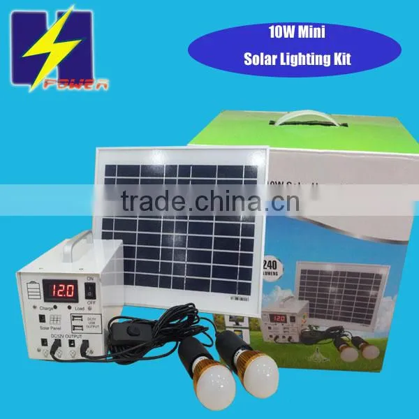 10w mini 12v solar led lights kit for home system