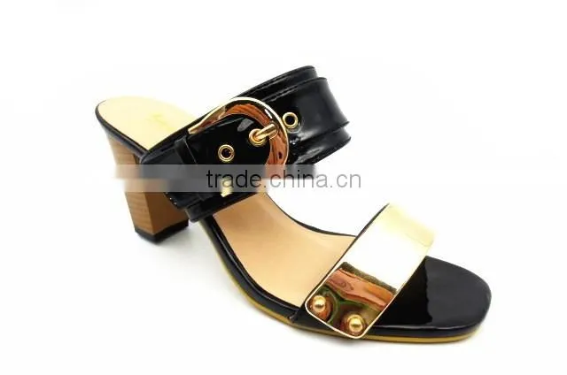 new fashion middle heel slipper lady party sandals slipper
