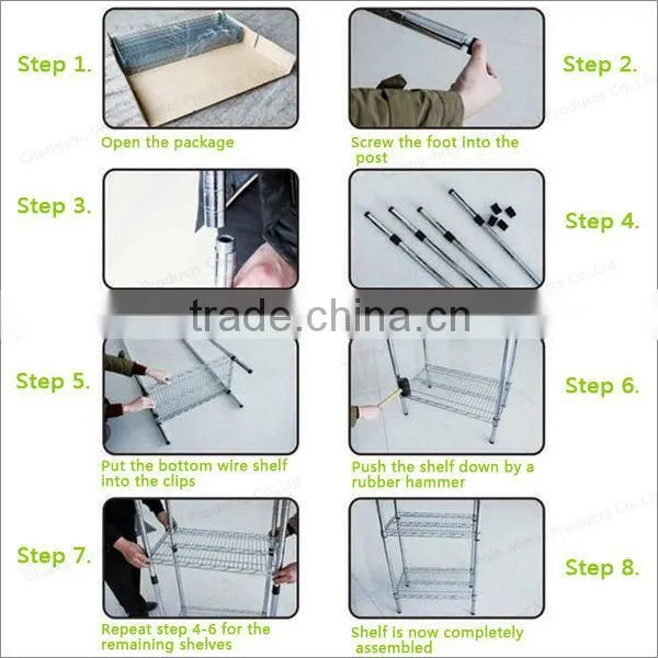 Magazine inclined chrome metal wire shelf