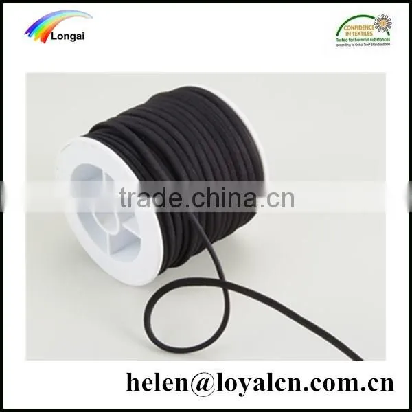 4mm black round braided elastic cord 4mm elastic rope