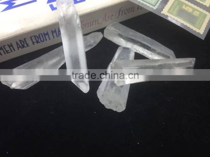 Natural crystal clear quartz point charm necklace on top for jewelry