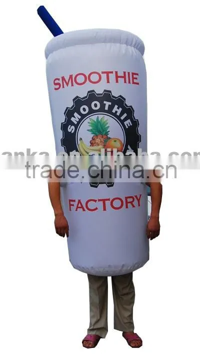 Advertising drink bottle type inflatable moving mascot costume